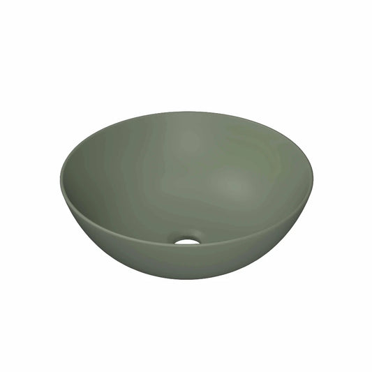 Ink Otello Large opbouw waskom rond porselein 40x14cm - Mat retrogroen