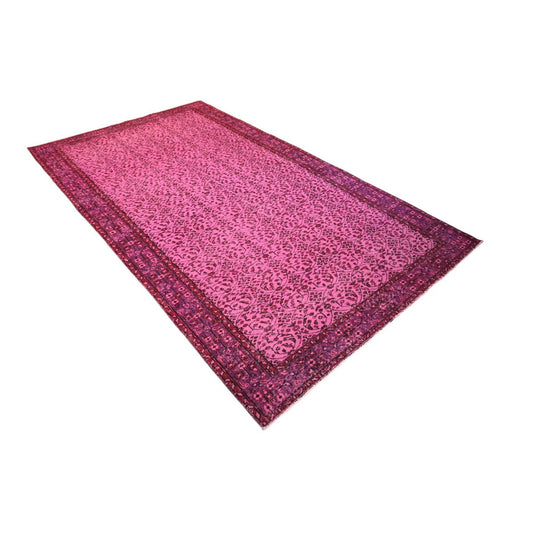 Yelvaer roze vintage vloerkleed - 265x148 cm - HANDGEMAAKT