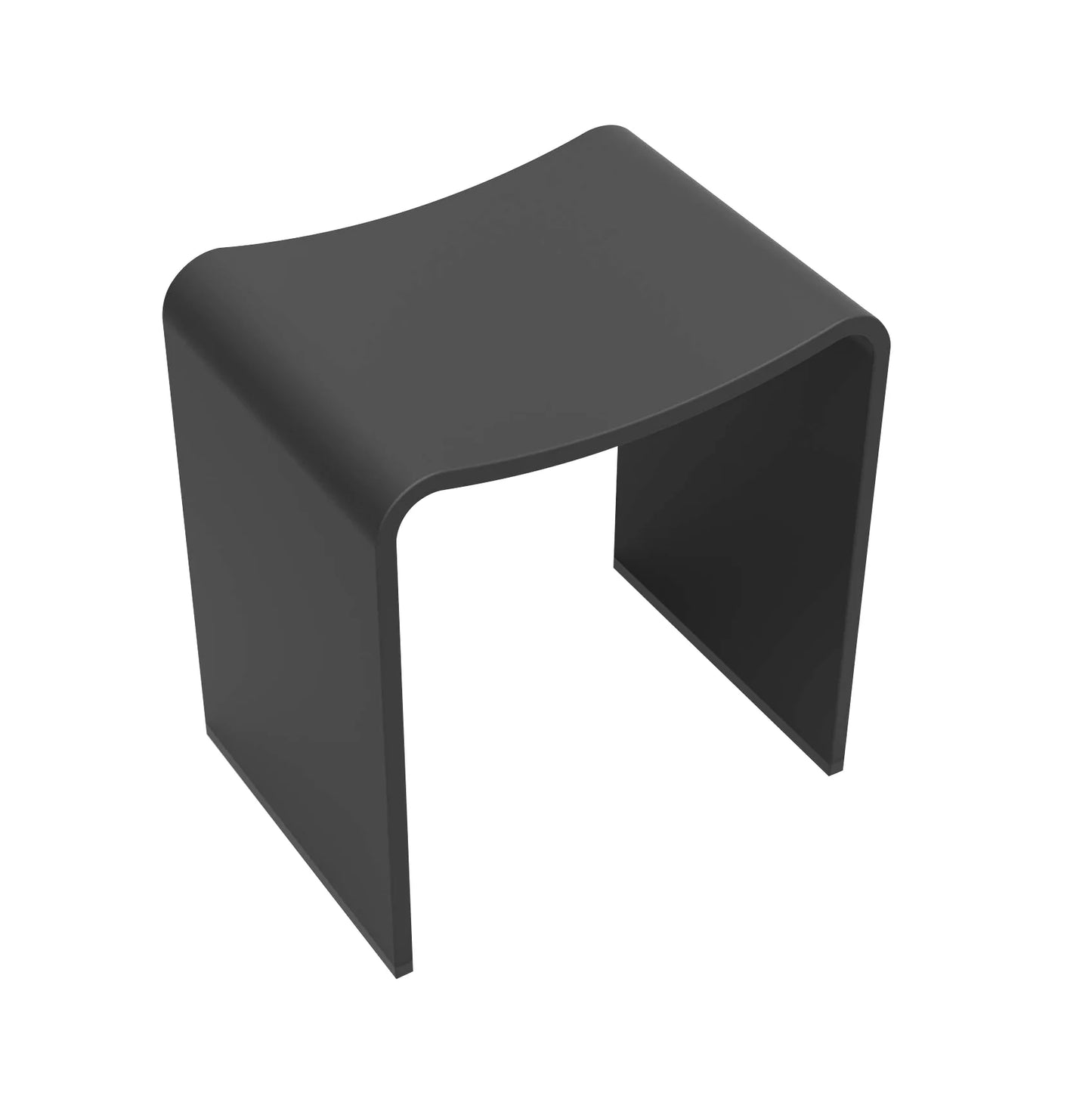 Wiesbaden Solid kruk 40 x 30 x 42,5 solid surface mat zwart