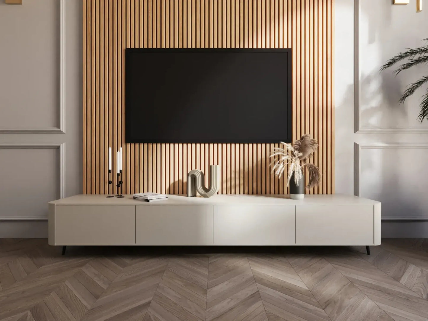 Aurélia Curve Zwevende TV Onderkast Beige