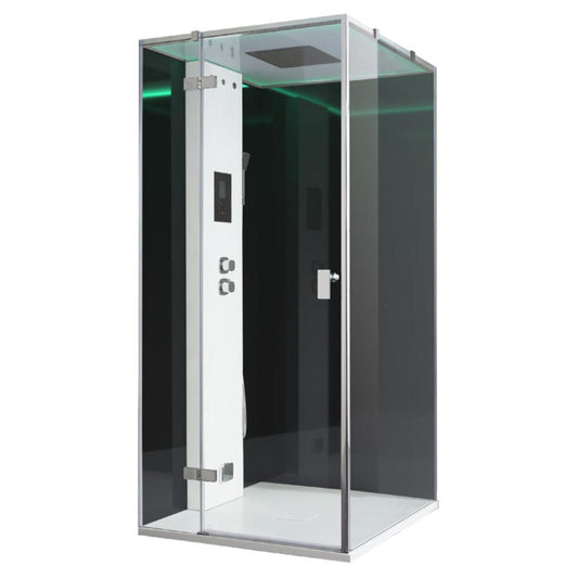 AWT Stoomdouche LD206F15 zonder douchebak zwart/100x100/links