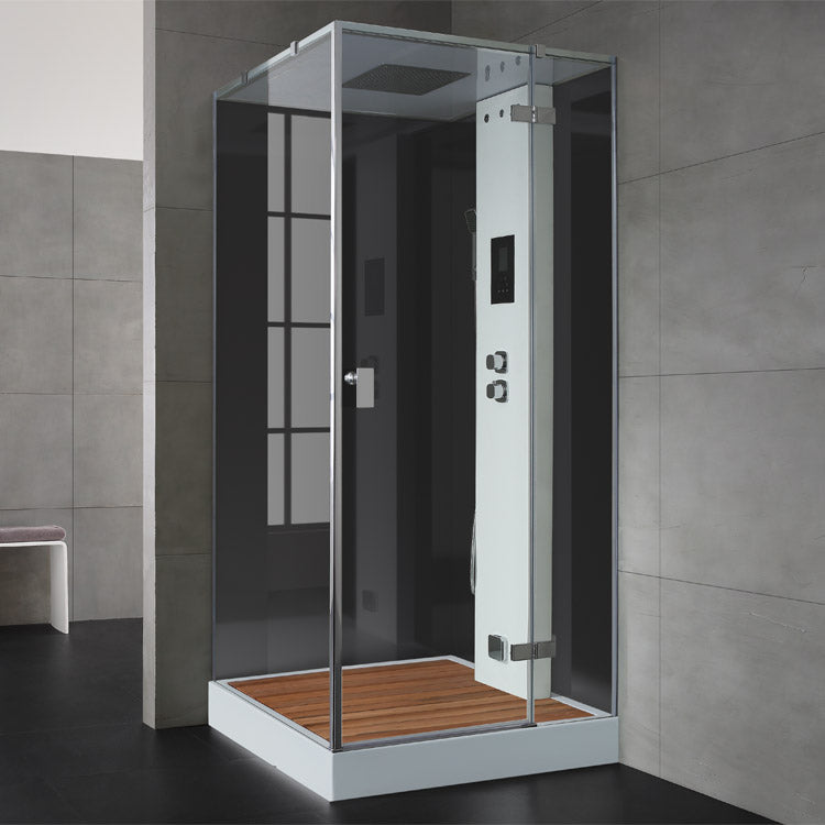 AWT Stoomdouche LD206F15 met douchebak zwart/100x100/rechts