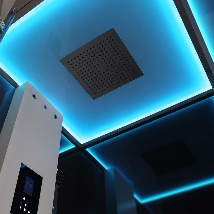 AWT Stoomdouche LD206F15 met douchebak zwart/100x100/links