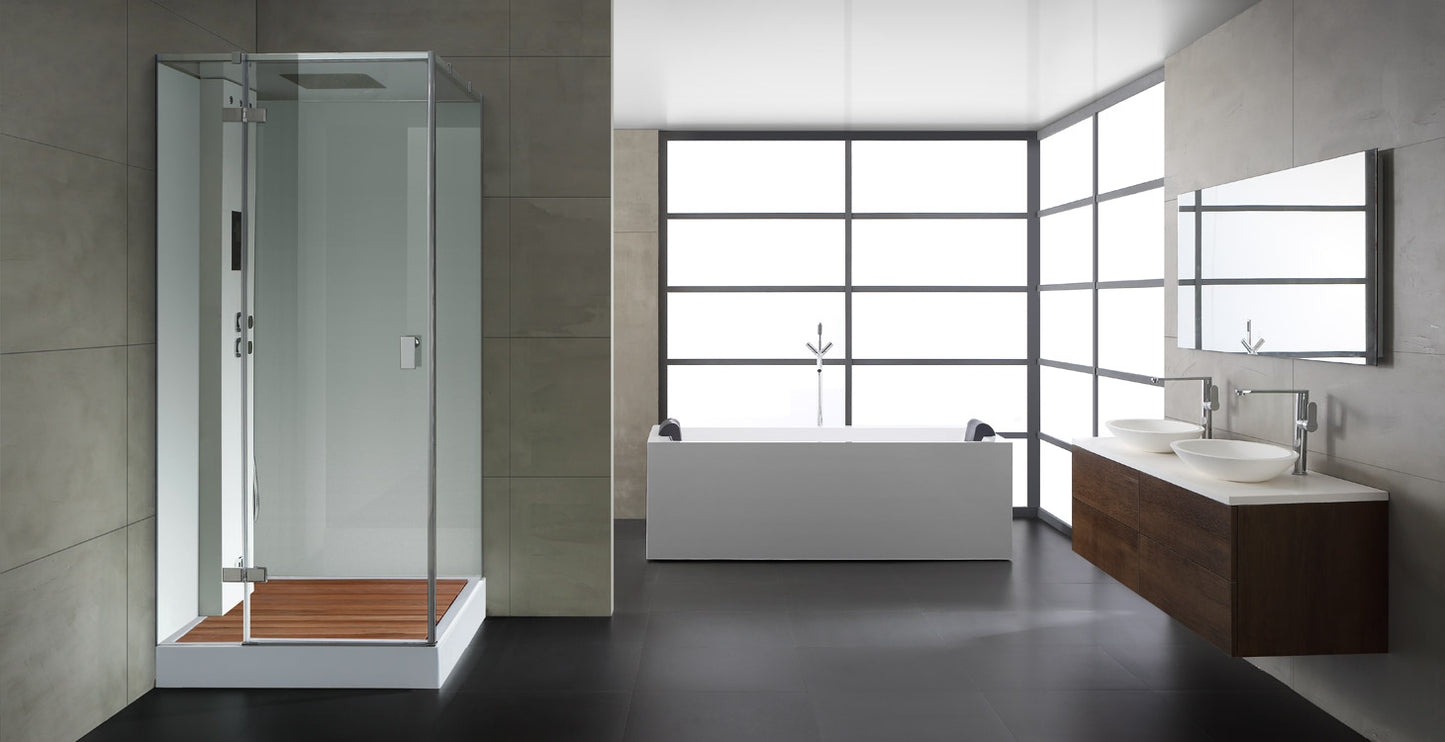 AWT Stoomdouche LD206F15 met douchebak wit/100x100/links