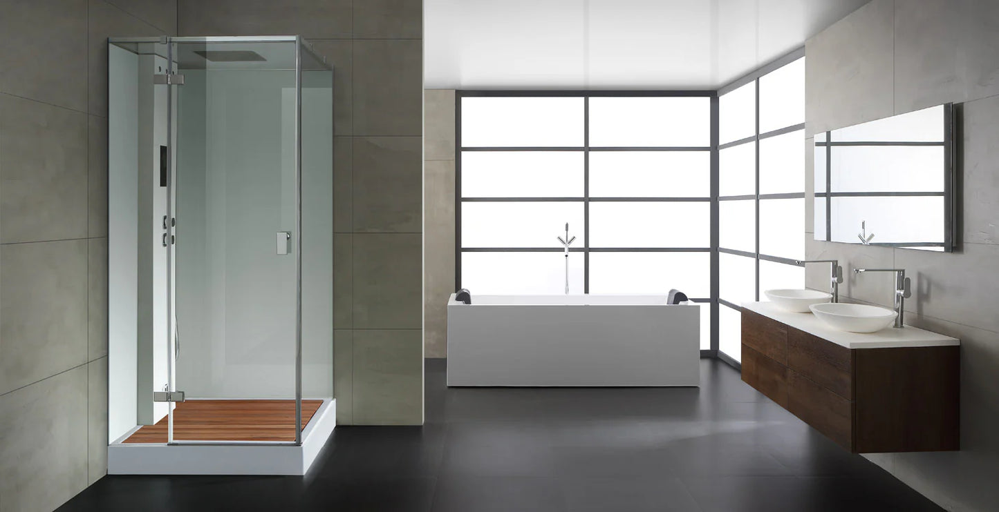 AWT Stoomdouche LD206F15 met douchebak wit/100x100/rechts