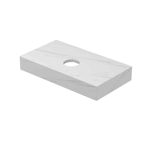 INK Blocq Fonteinplateau - 40x22x6cm - vrijhangend - met/zonder uitsparing - keramiek Calacatta mat