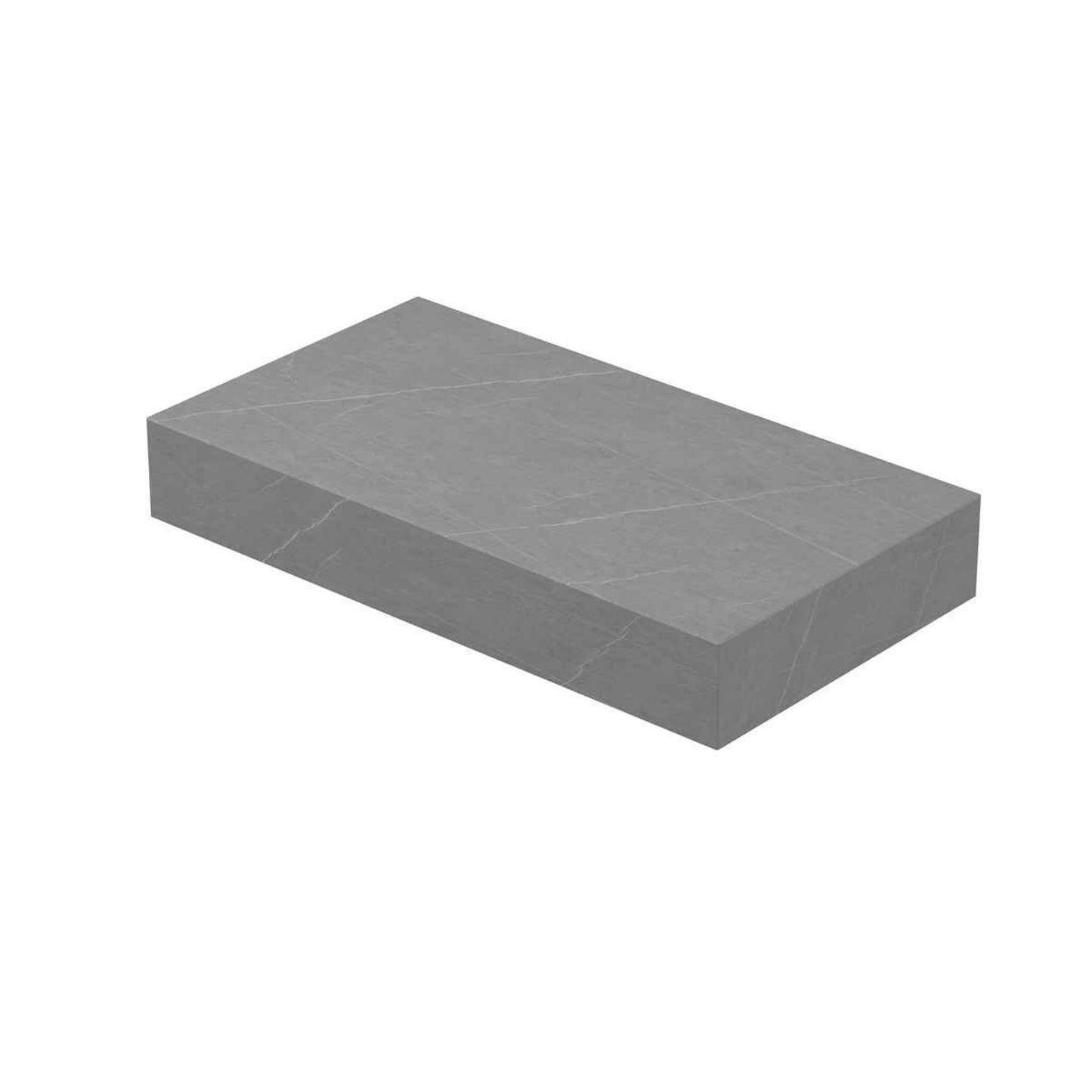INK Blocq Fonteinplateau - 40x22x6cm - vrijhangend - met/zonder uitsparing - keramiek Aramani grey