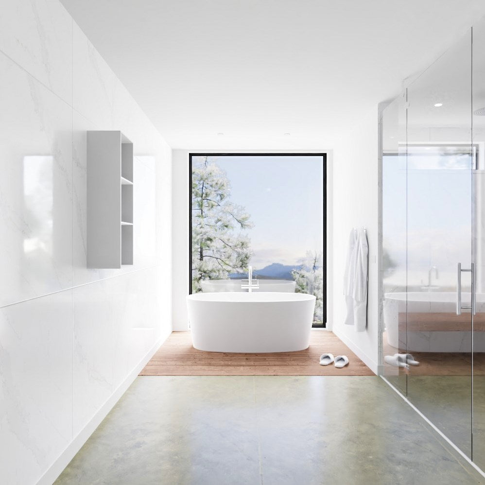 MONDIAZ LAGOM solid surface nis 90 in kleur talc geschikt voor in of opbouw