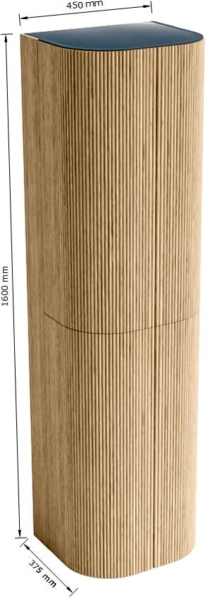 MONDIAZ KURVE 160cm kolomkast kleur Oak met 4 deuren