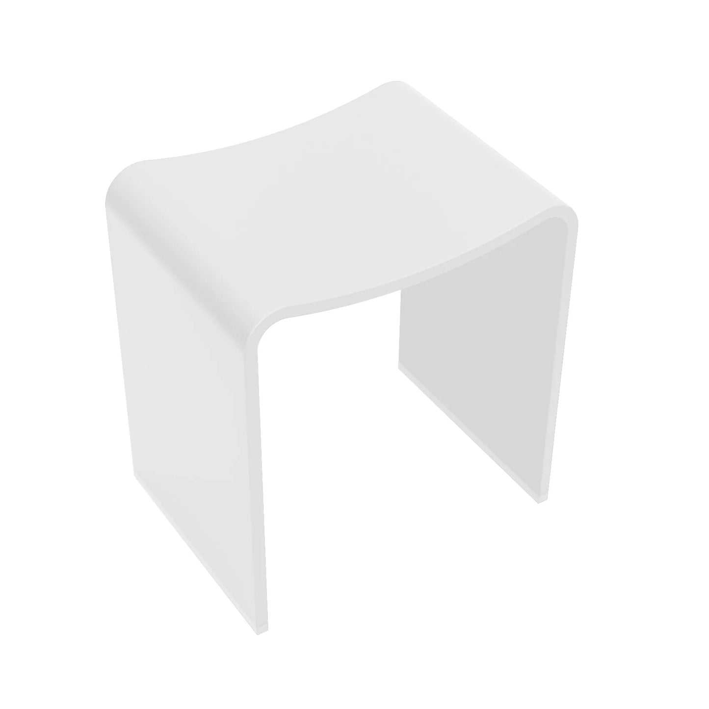 Wiesbaden solid kruk 40 x 30 x 42,5 solid surface mat wit