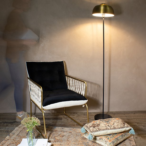 Pirouette Paris Nomaa vloerlamp marmeren poot - zwart/goud H160