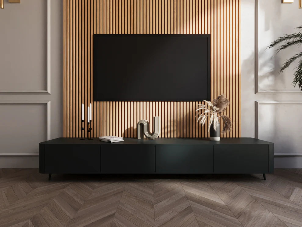 Aurélia Curve Zwevende TV Onderkast Zwart