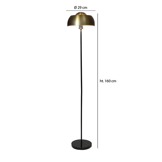 Pirouette Paris Nomaa vloerlamp marmeren poot - zwart/goud H160