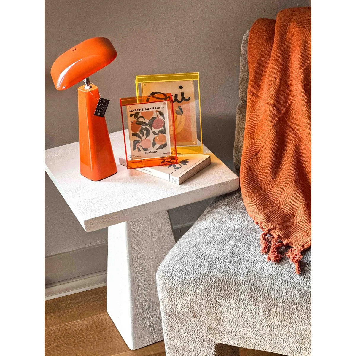 Bureaulamp Piazza LED op accu oranje