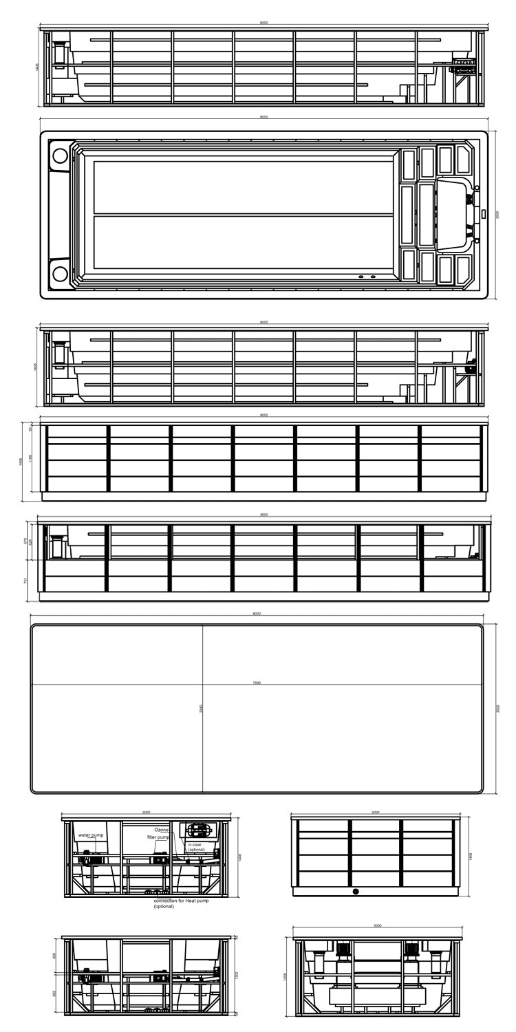 AWT Zwem-SPA Innovation 800XL-T /wit/grijs/800x300