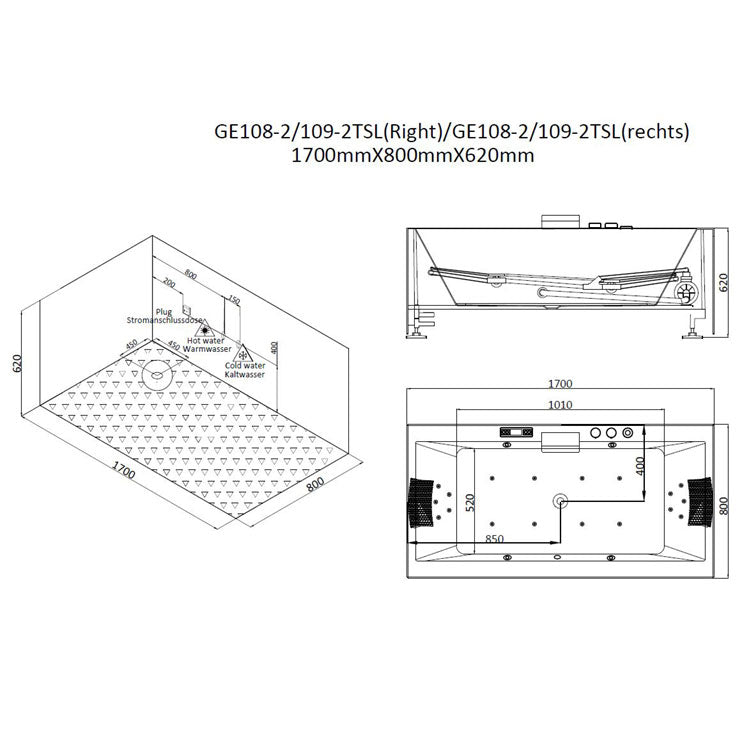 AWT Whirlpool GE108-2TSL /170x80 inbouw