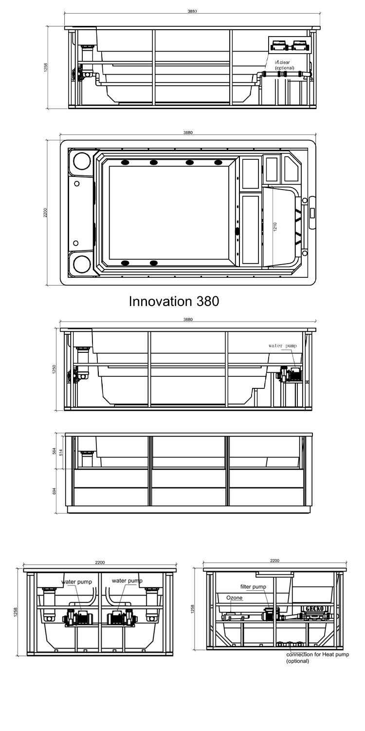 AWT zwem-SPA Innovation 380 /wit/grijs/380x220