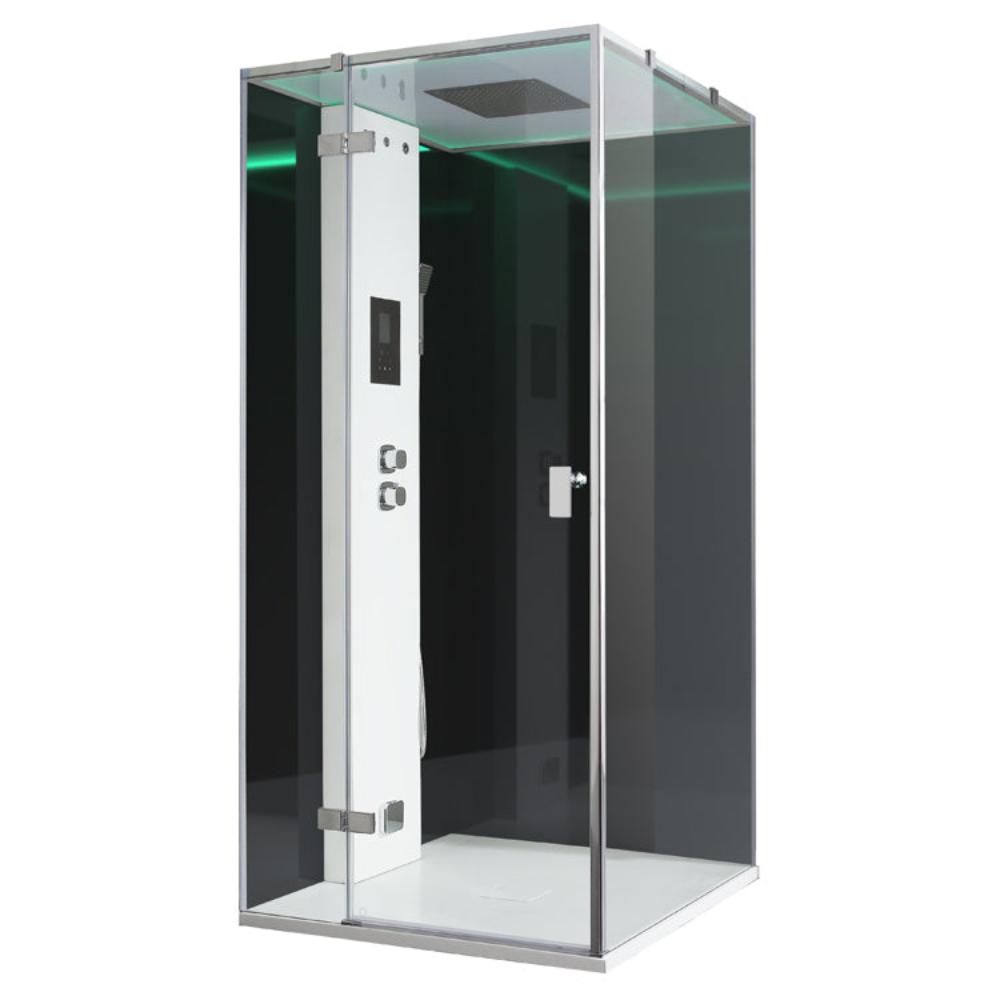 AWT Stoomdouche LD206F15 zonder douchebak zwart/100x100/links