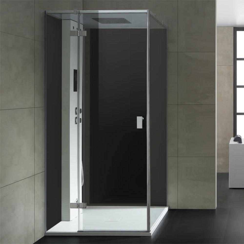 AWT Stoomdouche LD206F15 zonder douchebak zwart/100x100/links