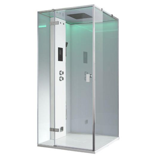 AWT Stoomdouche LD206F15 zonder douchebak wit/100x100/links