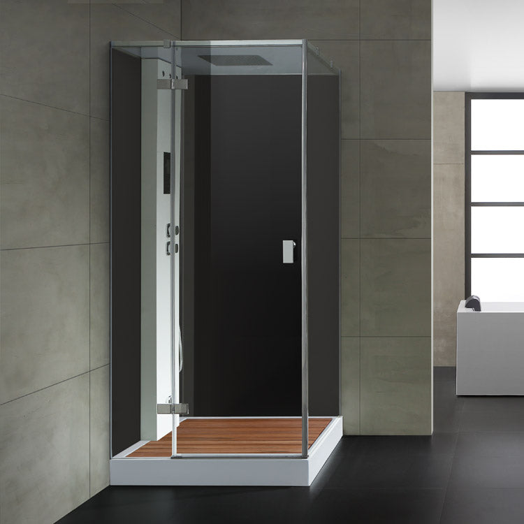 AWT Stoomdouche LD206F15 met douchebak zwart/100x100/links