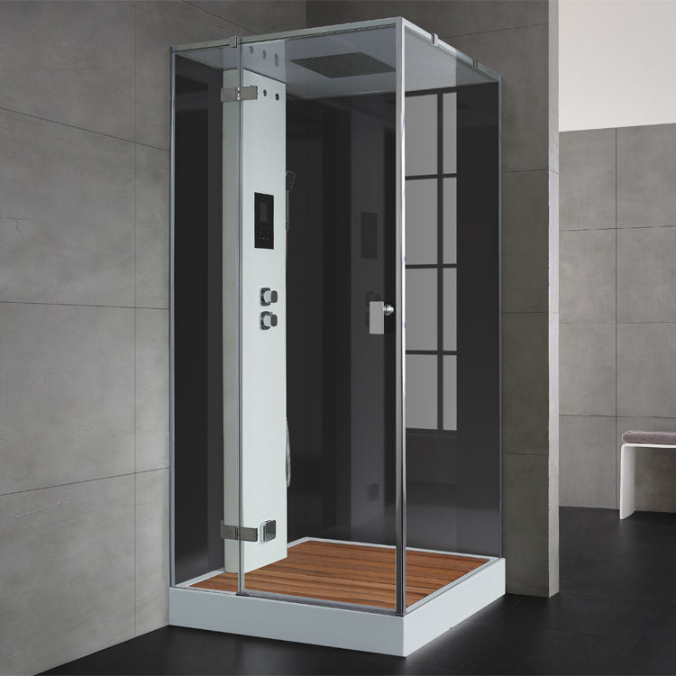AWT Stoomdouche LD206F15 met douchebak zwart/100x100/links