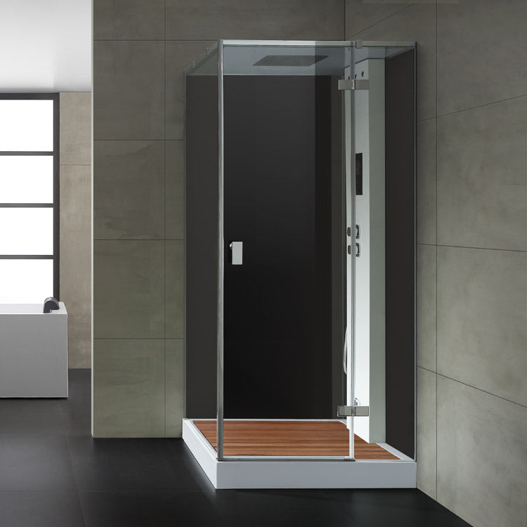 AWT Stoomdouche LD206F15 met douchebak zwart/100x100/rechts