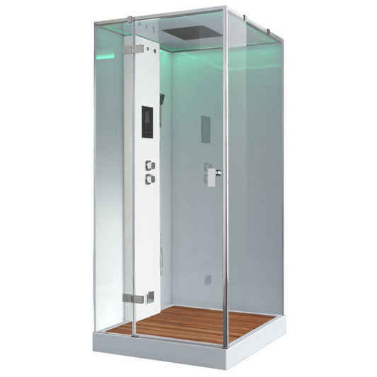AWT Stoomdouche LD206F15 met douchebak wit/100x100/links