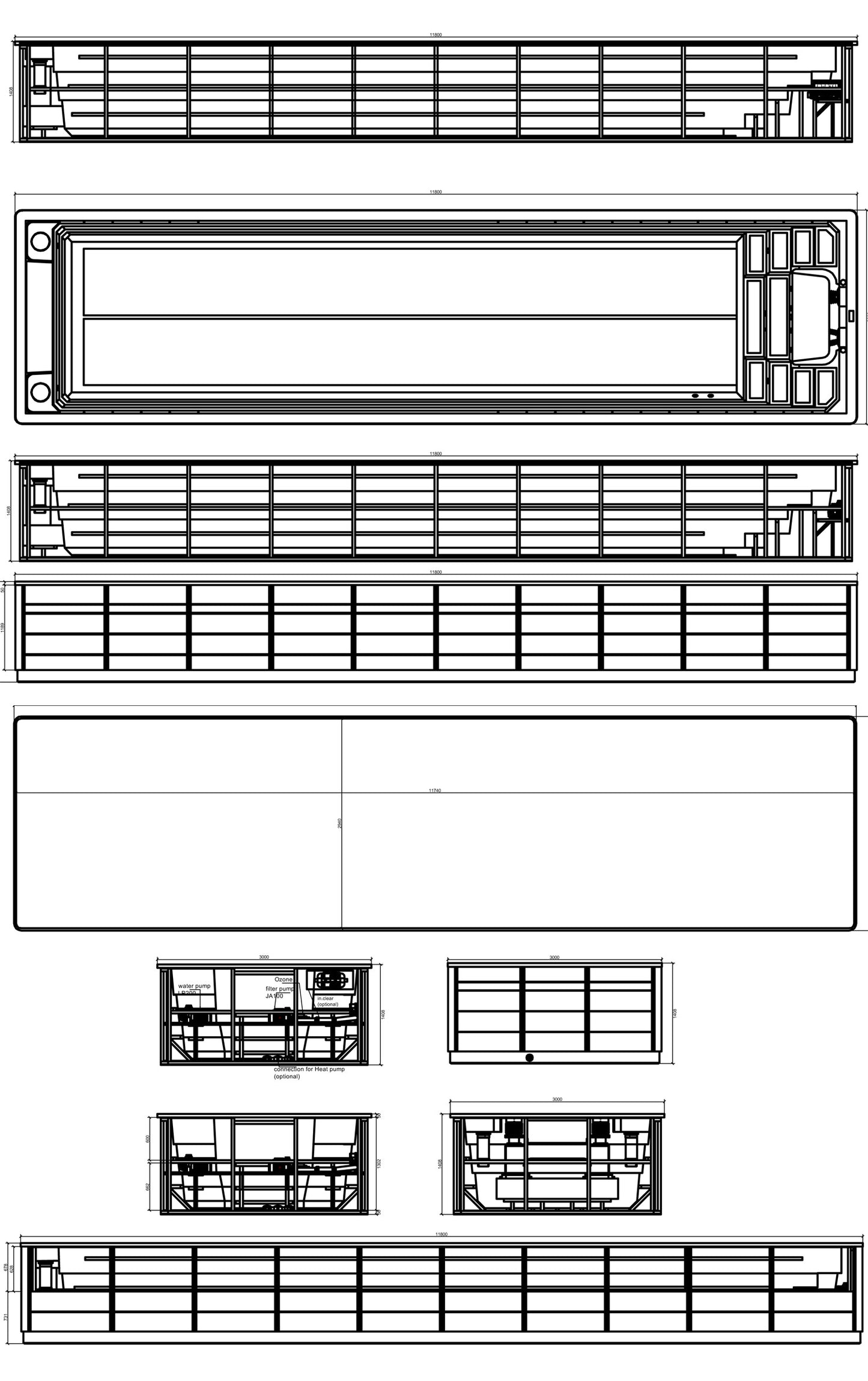 AWT Zwem-SPA Innovation 1200XL-T /wit/grijs/1183x300