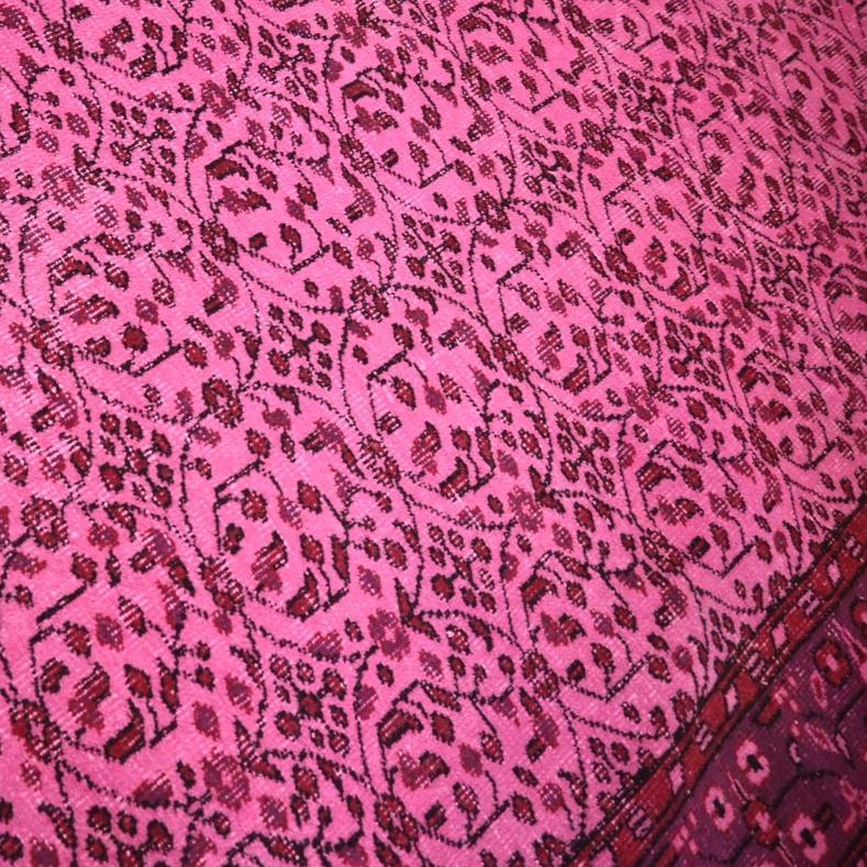 Yelvaer roze vintage vloerkleed - 265x148 cm - HANDGEMAAKT