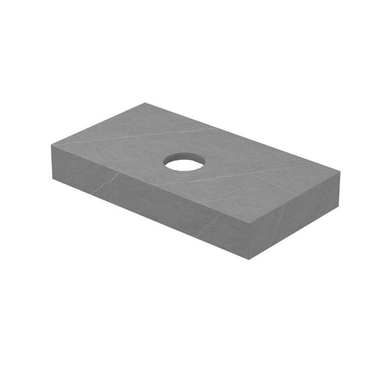 INK Blocq Fonteinplateau - 40x22x6cm - vrijhangend - met/zonder uitsparing - keramiek Aramani grey