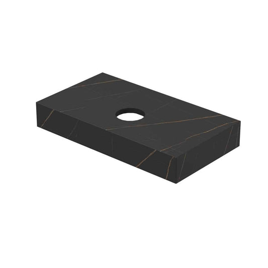 INK Blocq Fonteinplateau - 40x22x6cm - vrijhangend - met/zonder uitsparing - keramiek Lauren black mat