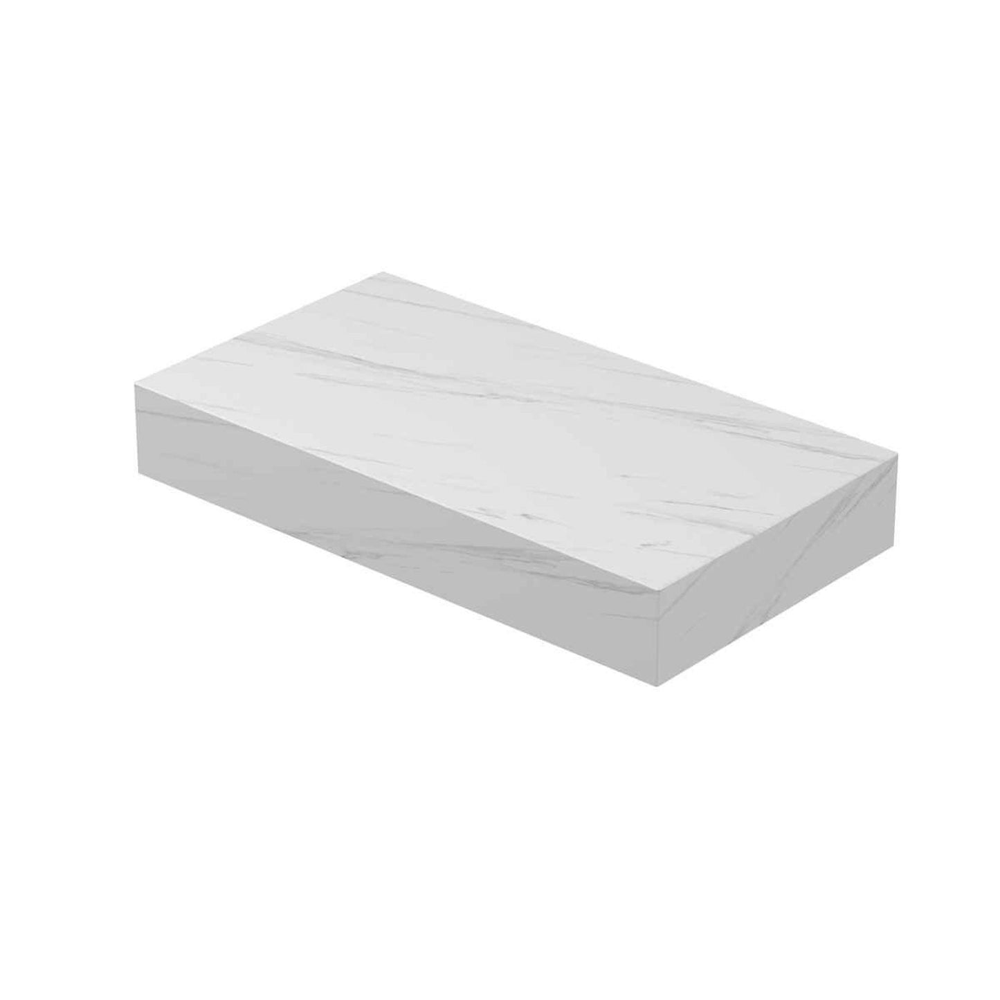 INK Blocq Fonteinplateau - 40x22x6cm - vrijhangend - met/zonder uitsparing - keramiek Calacatta mat