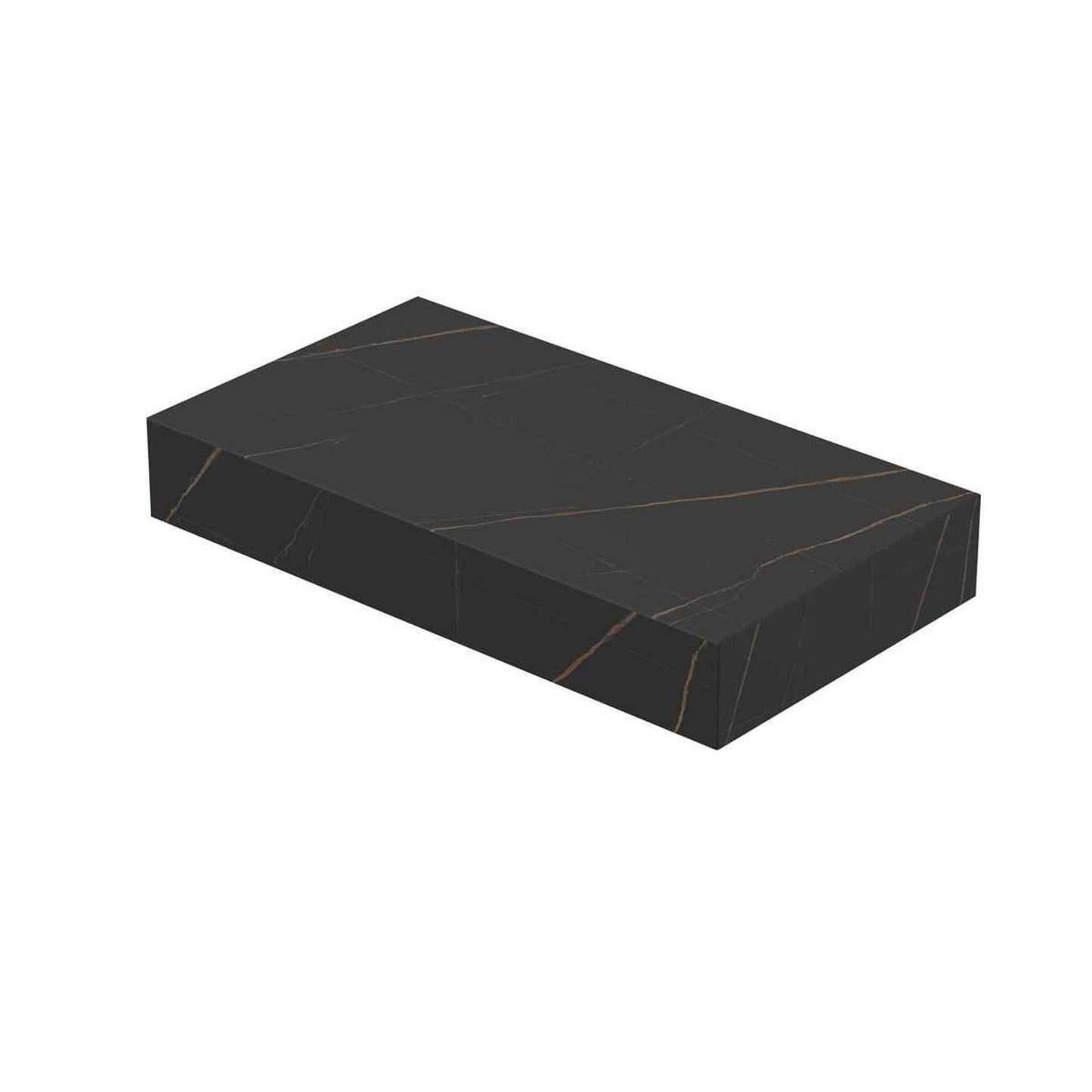 INK Blocq Fonteinplateau - 40x22x6cm - vrijhangend - met/zonder uitsparing - keramiek Lauren black mat