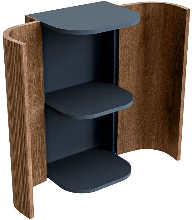 MONDIAZ KURVE 80cm kolomkast kleur Walnut met 2 deuren