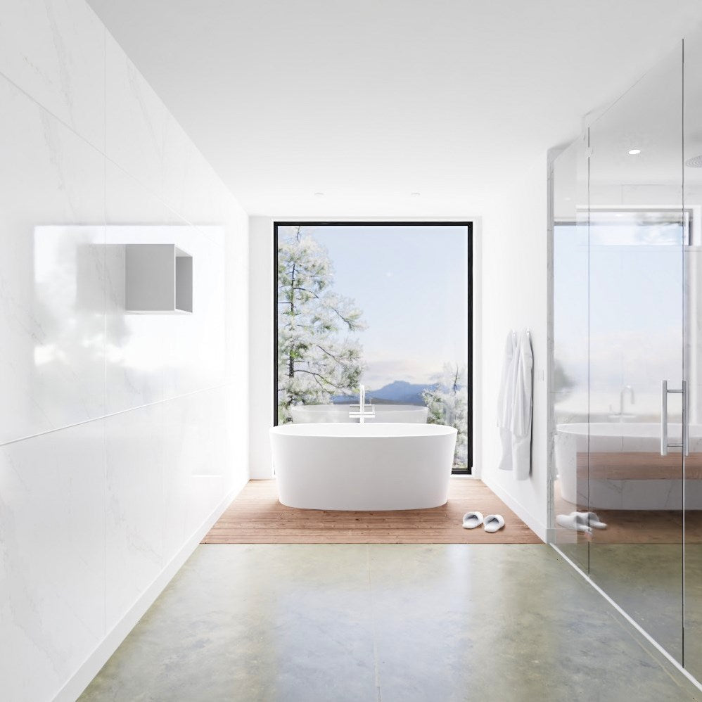 MONDIAZ LAGOM solid surface nis 30 in kleur talc geschikt voor in of opbouw
