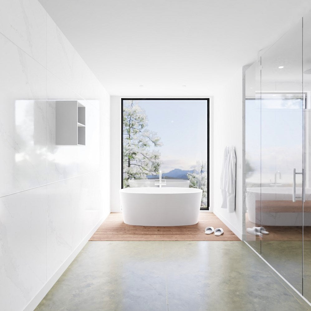 MONDIAZ LAGOM solid surface nis 45 in kleur talc geschikt voor in of opbouw