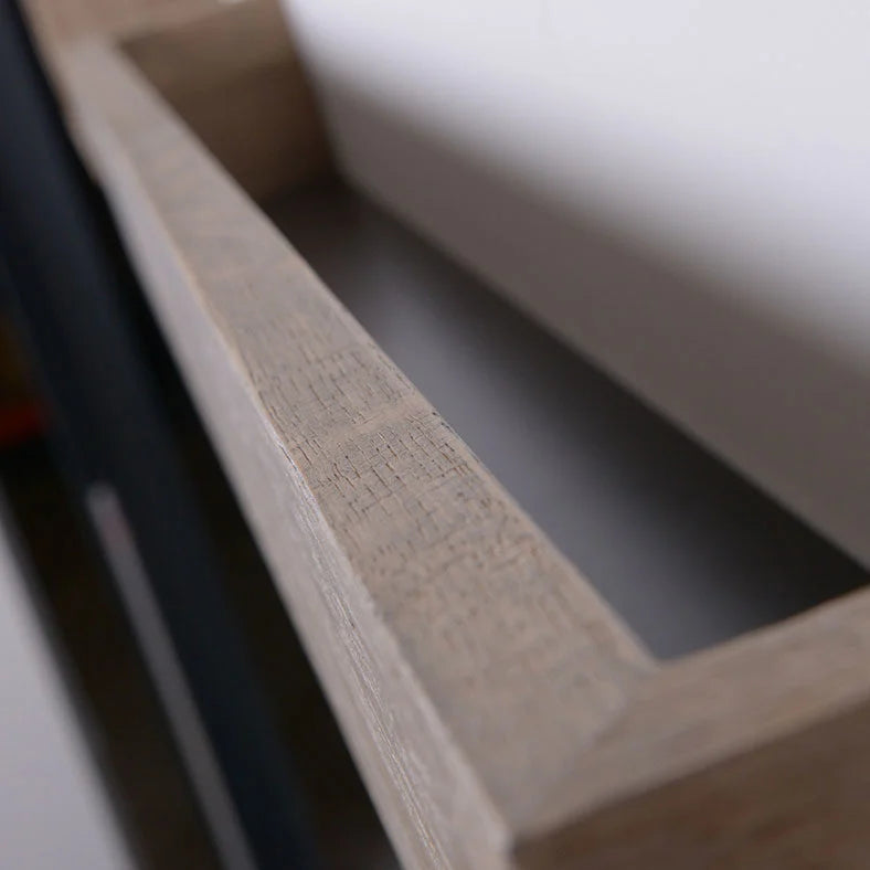 Looox Wooden Shelf BoX 30cm - Mat zwarte bodemplaat