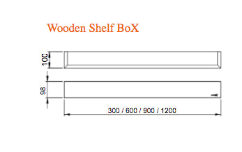 Looox Wooden Shelf BoX 30cm - Mat zwarte bodemplaat