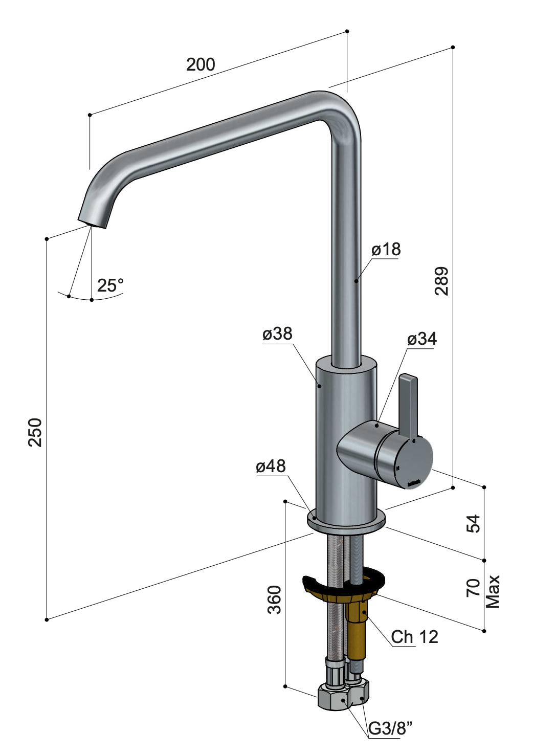 Hotbath Ace AC040 keukenkraan